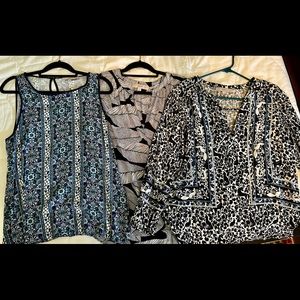 3 Large Loft tops- sold together!